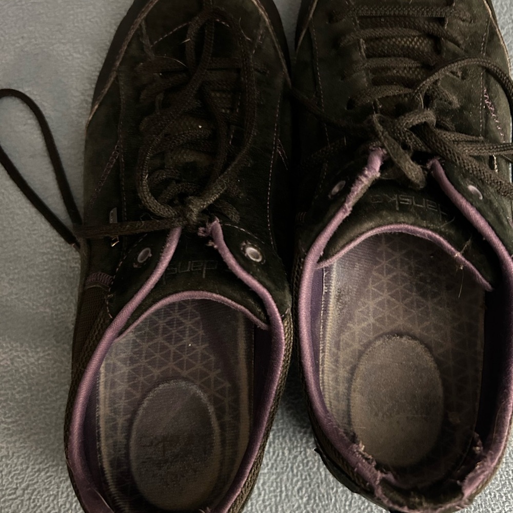 Dansko Black Shoes with Purple Accents